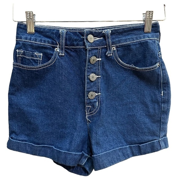 BDG Pants - BDG Super High Rise‎ Foxy Jean Denim Shorts Button Fly Womens Size 25